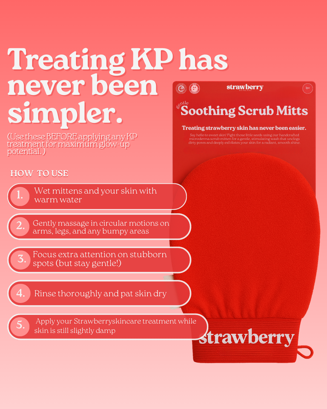 StrawberrySkincare™  - Soothing Scrub Mittens